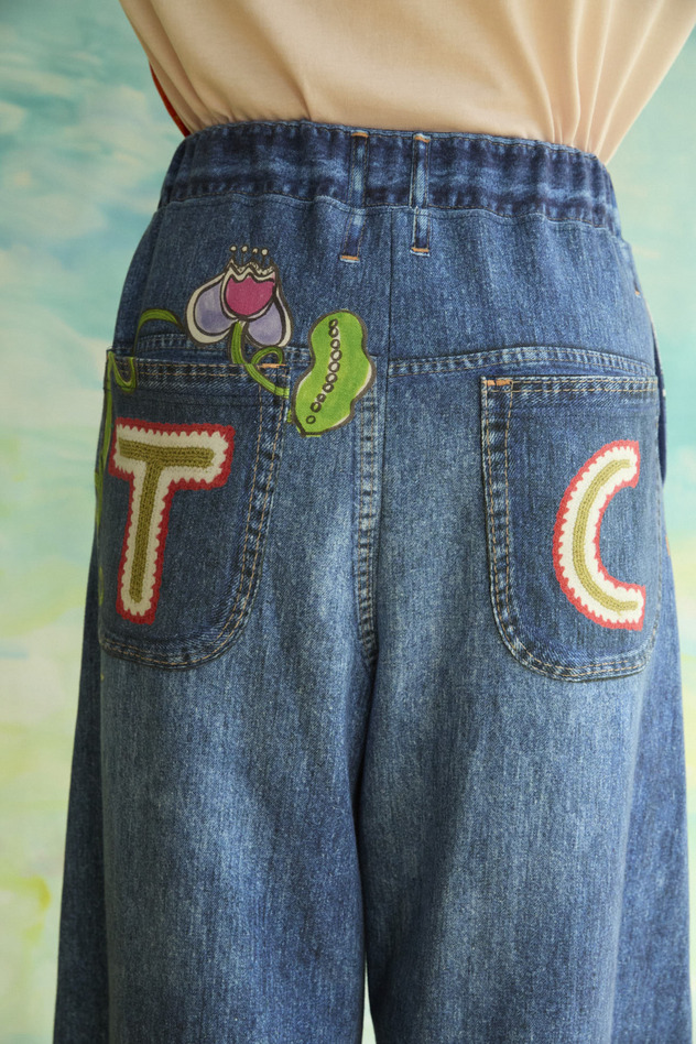 63.Bean denim print pants 詳細画像 blue 13