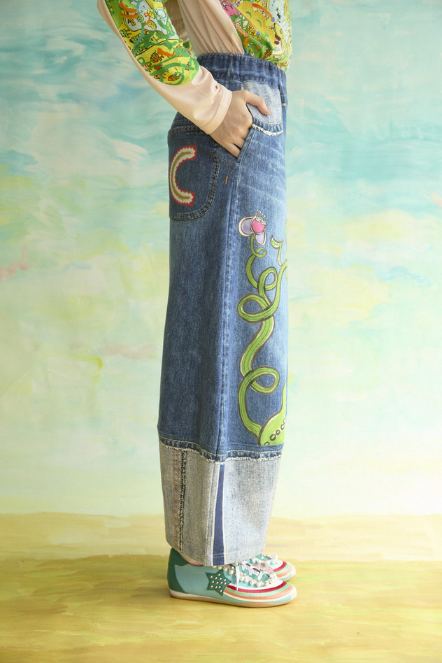 63.Bean denim print pants 詳細画像 blue 16