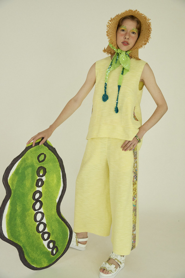 7.Slab tweed pants 詳細画像 yellow 2