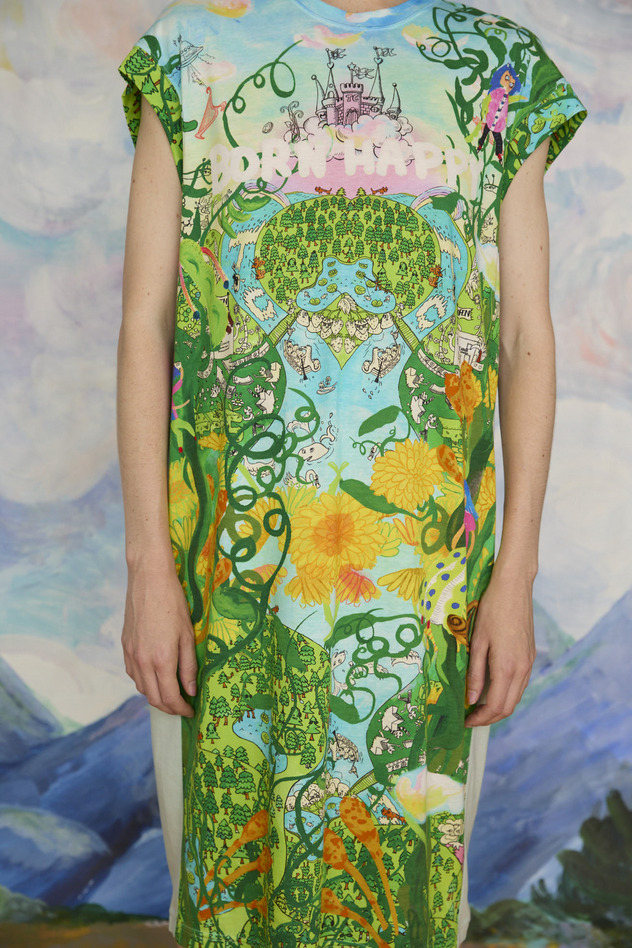 48.Born happy jersey dress 詳細画像 light blue &times; green 4