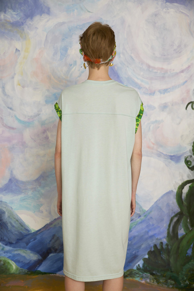 48.Born happy jersey dress 詳細画像 light blue &times; green 2