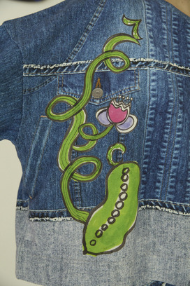 65.Bean denim print tops 詳細画像