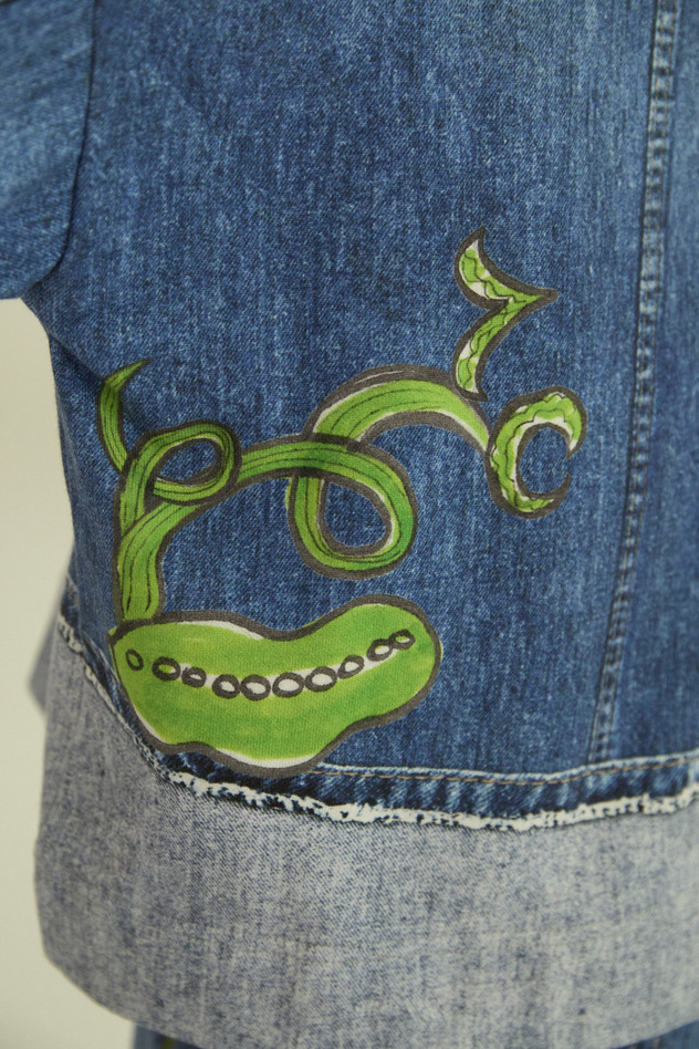 65.Bean denim print tops 詳細画像 blue 6
