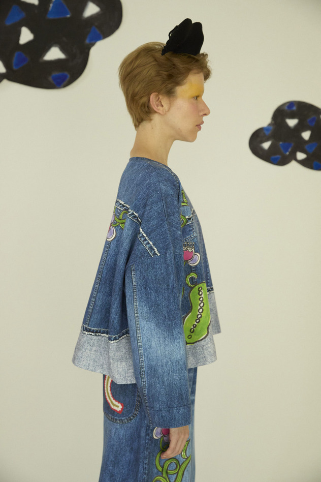 65.Bean denim print tops 詳細画像 blue 7
