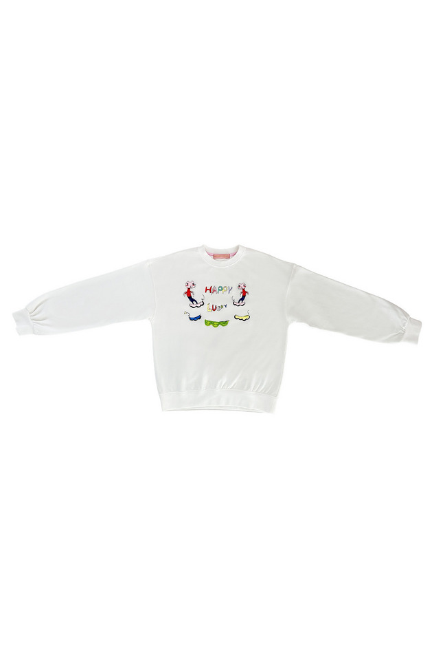 22.Happy lucky embroidery urake tops 詳細画像 off white 1