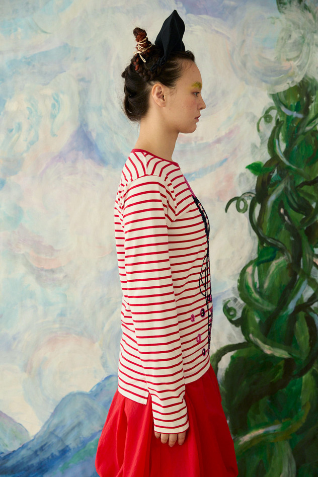 110.Jack coad embroidery longsleeve T-shirt 詳細画像 white &times; blue 4