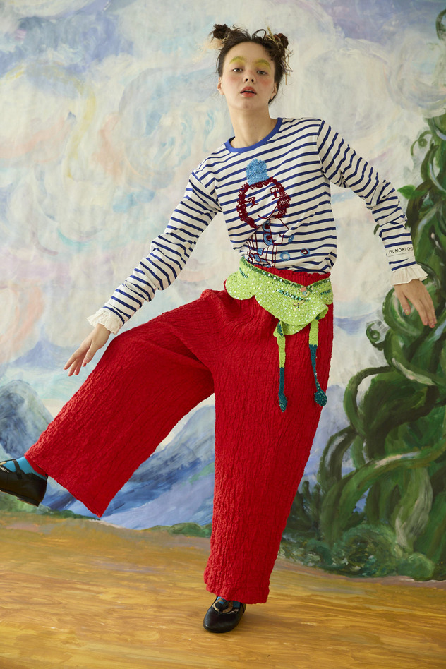 110.Jack coad embroidery longsleeve T-shirt 詳細画像 white &times; blue 9