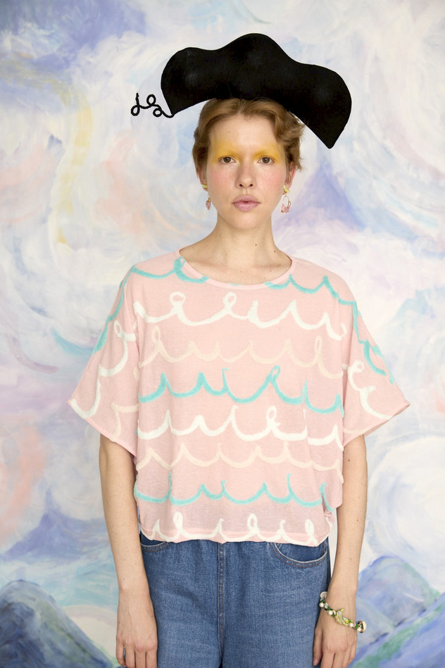 106.Kurukuru border JQ tops 詳細画像 off white 2
