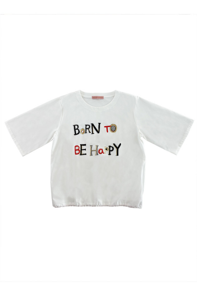19.Born to be happy print tops 詳細画像 off white 1