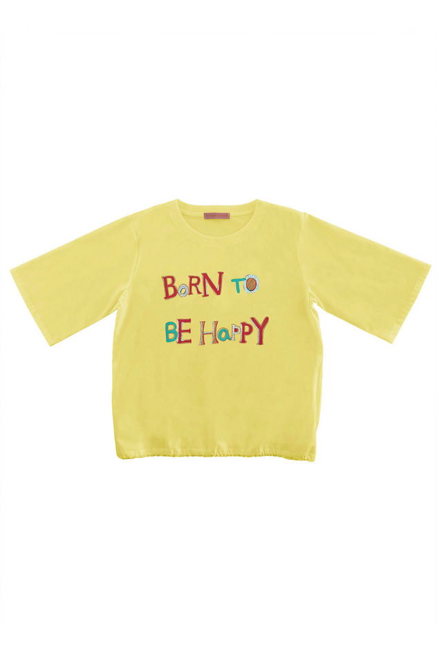 19.Born to be happy print tops 詳細画像 yellow 1