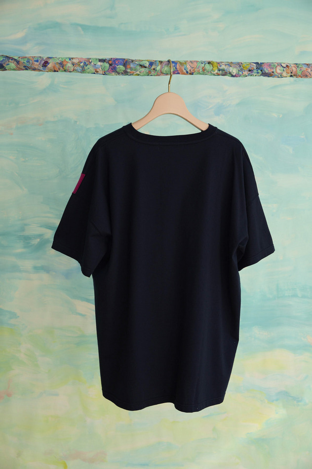 21.Happy lucky embroidery T-shirt 詳細画像 navy 2