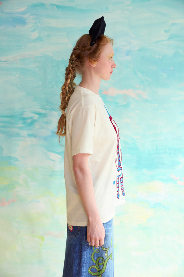 109.Jack coad embroidery T-shirt 詳細画像 off white 4