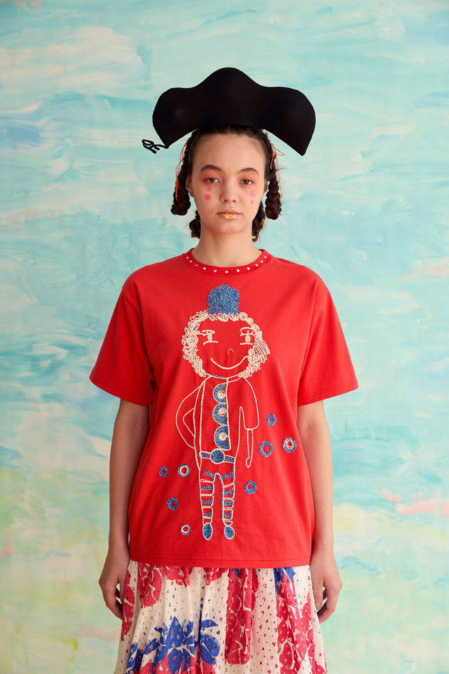 109.Jack coad embroidery T-shirt 詳細画像 red 1