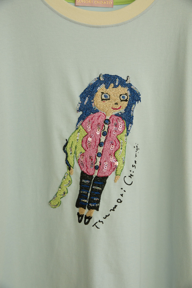 51.ONIKO embroidery T-shirt 詳細画像 light blue 1