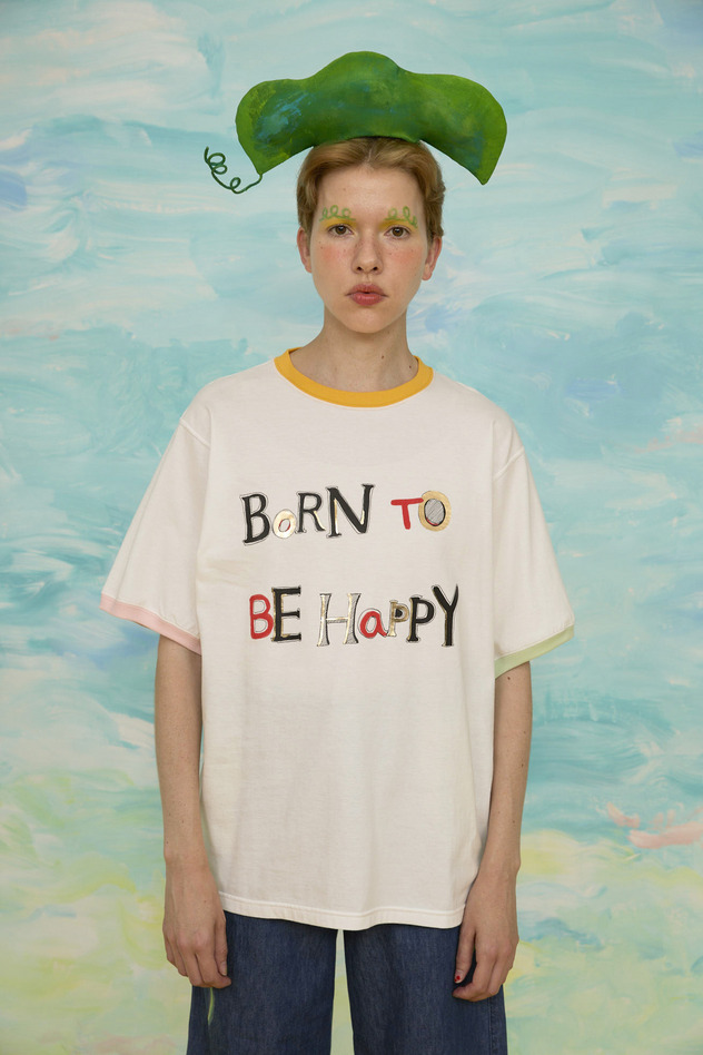 20.Born to be happy T-shirt 詳細画像 off white 1