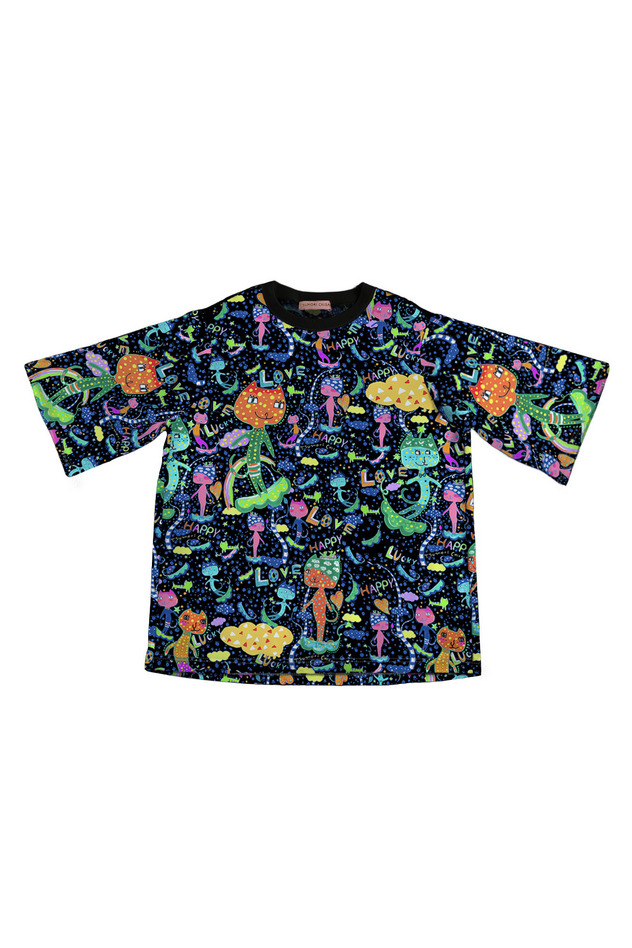 36.Mameneko T-shirt 詳細画像 black 1