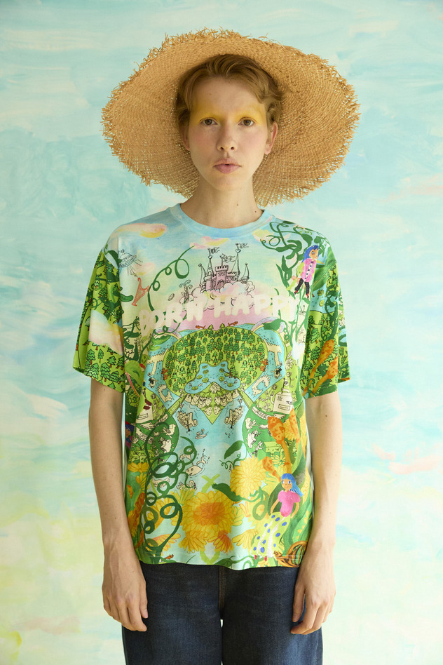 46.Born happy jersey T-shirt 詳細画像 light blue &times; green 1
