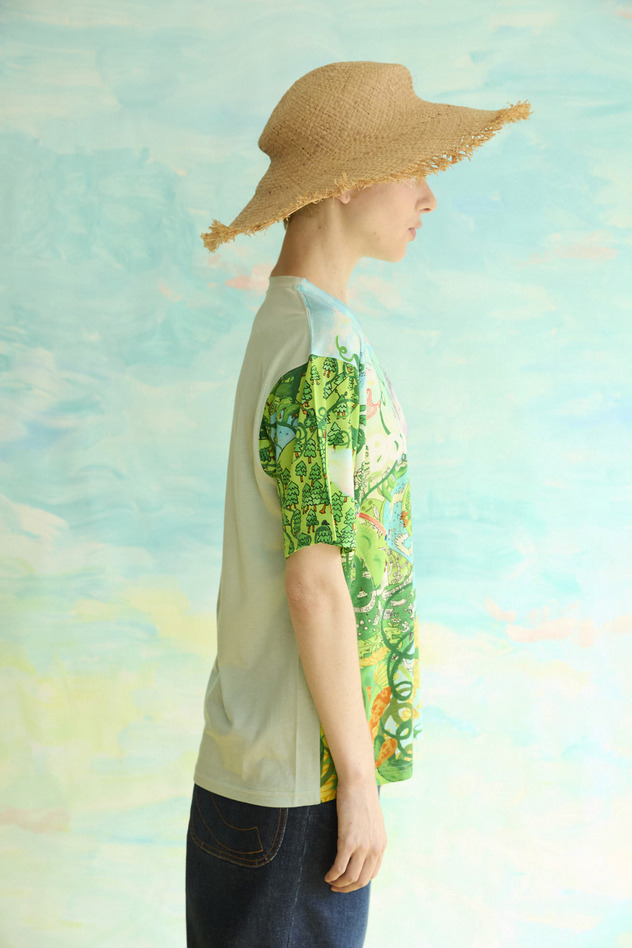 46.Born happy jersey T-shirt 詳細画像 light blue &times; green 4