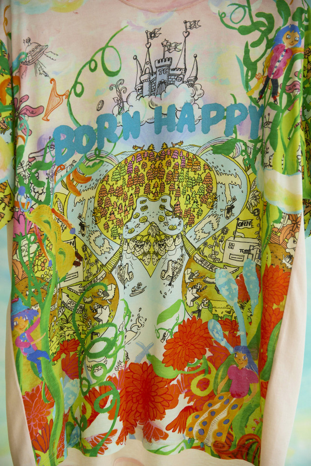 46.Born happy jersey T-shirt 詳細画像 pink &times; light green 1