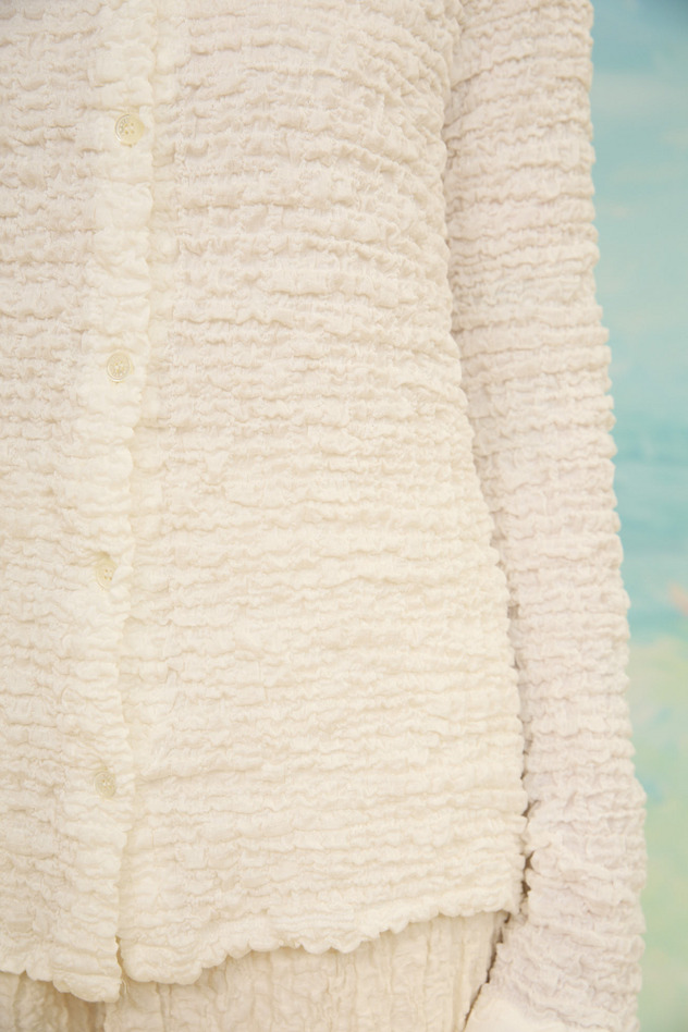 79.Shrink lace cardigan 詳細画像 white 7