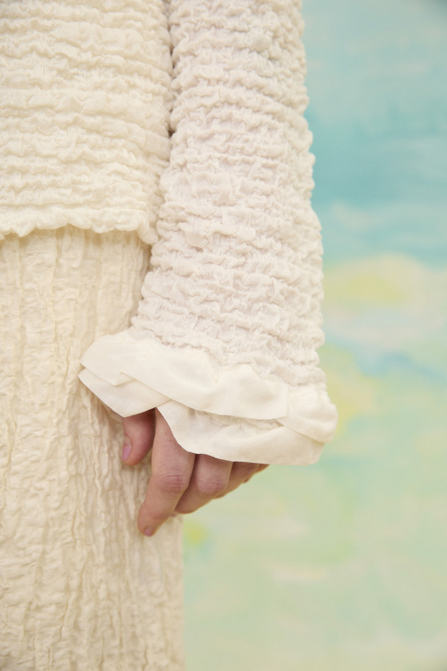 79.Shrink lace cardigan 詳細画像 white 8