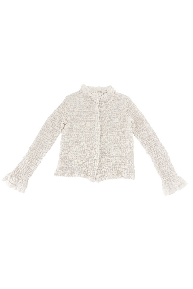 79.Shrink lace cardigan 詳細画像 white 1