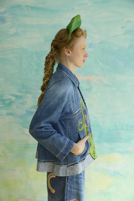 64.Bean denim print jacket 詳細画像
