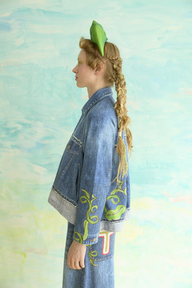 64.Bean denim print jacket 詳細画像