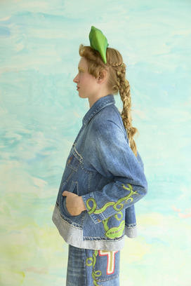 64.Bean denim print jacket 詳細画像