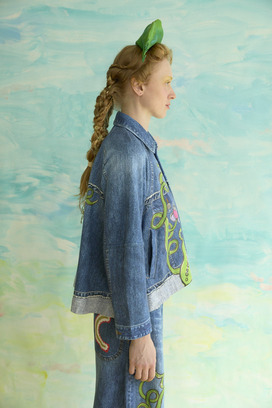 64.Bean denim print jacket 詳細画像