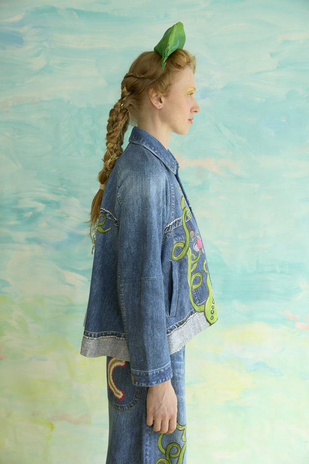 64.Bean denim print jacket 詳細画像 blue 9