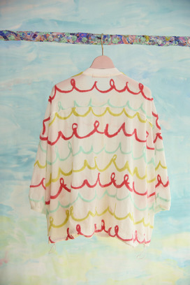 108.Kurukuru border JQ zip-up tops 詳細画像