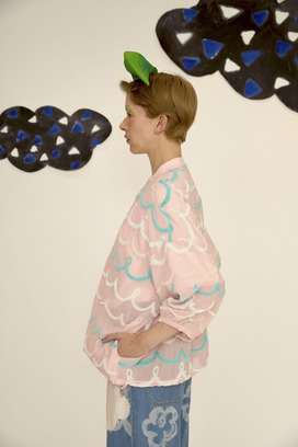 108.Kurukuru border JQ zip-up tops 詳細画像