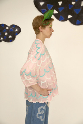 108.Kurukuru border JQ zip-up tops 詳細画像