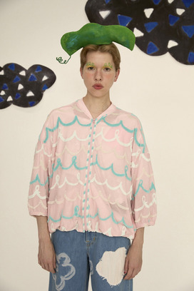 108.Kurukuru border JQ zip-up tops 詳細画像