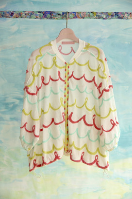 108.Kurukuru border JQ zip-up tops 詳細画像