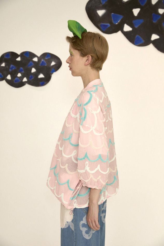 108.Kurukuru border JQ zip-up tops 詳細画像 off white 3