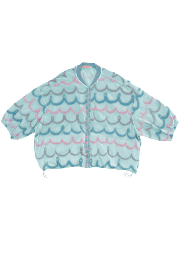 108.Kurukuru border JQ zip-up tops 詳細画像 blue 1