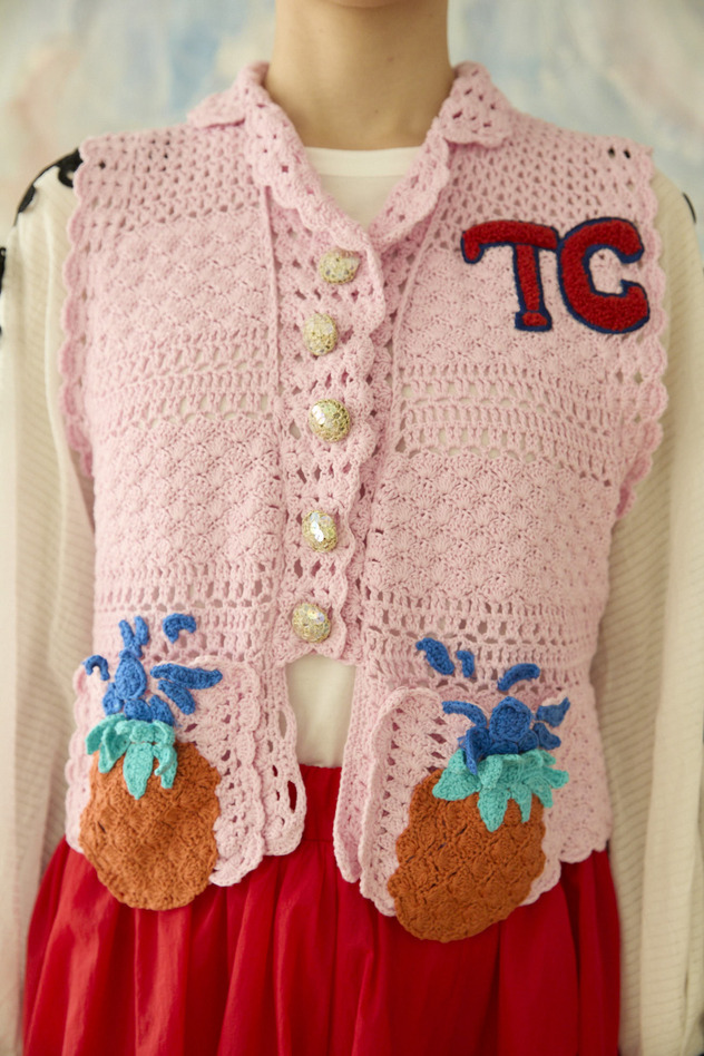 86.Crochet knit 詳細画像 pink 11