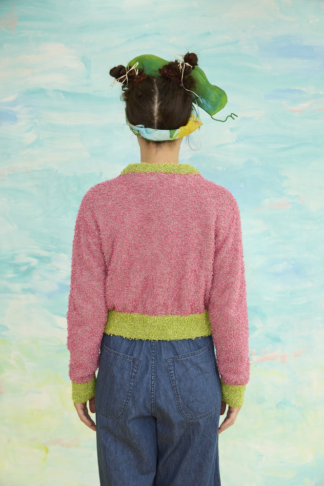 88.Chenille yarn knit 詳細画像 turquoise 6