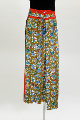 TEA TIME PRINT SATIN CREPE SKIRT