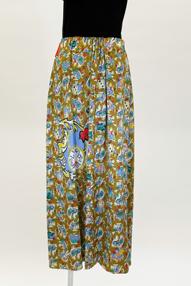 TEA TIME PRINT SATIN CREPE SKIRT 詳細画像