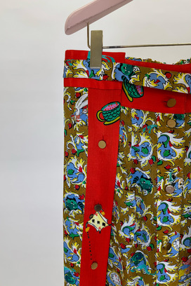 TEA TIME PRINT SATIN CREPE SKIRT 詳細画像