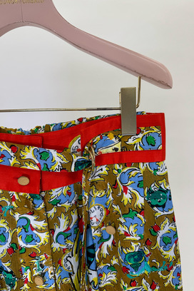 TEA TIME PRINT SATIN CREPE SKIRT 詳細画像