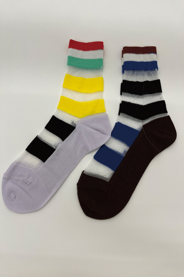TRANSPARENT STRIPE SOCKS 詳細画像 purple 2