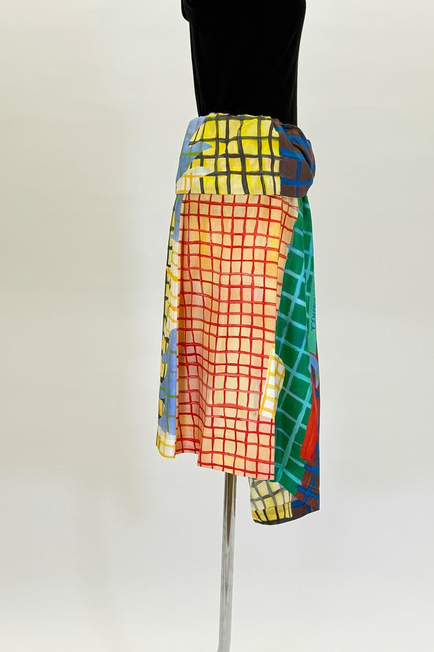 COLORFUL CHECK  SKIRT 詳細画像 orange × green × brown 2