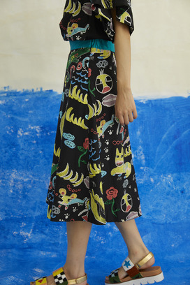 GRAFFITI EMBROIDERY SKIRT 詳細画像