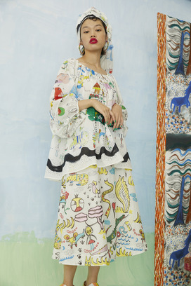 GRAFFITI EMBROIDERY SKIRT 詳細画像