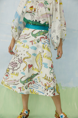 GRAFFITI EMBROIDERY SKIRT 詳細画像