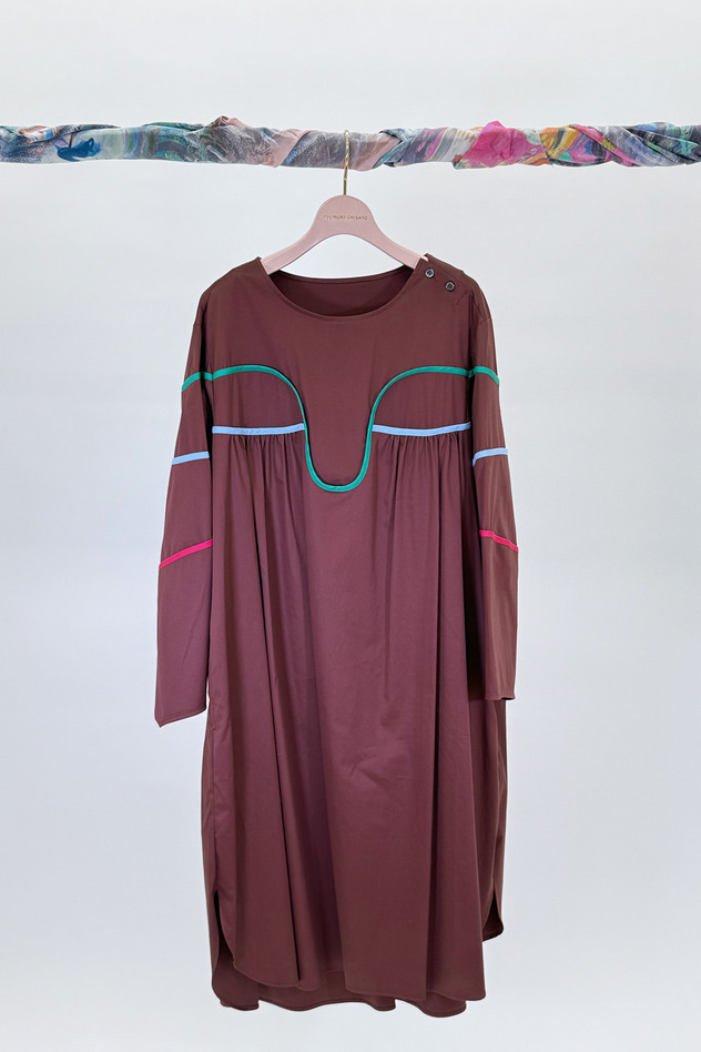 WRINKLE CARE SATIN DRESS 詳細画像 red 7